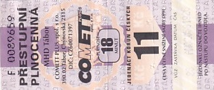 Communication of the city: Tábor (Czechy) - ticket abverse. 