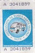 Communication of the city: Talca (Chile) - ticket abverse. 