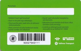 Communication of the city: Tallinn (Estonia) - ticket reverse