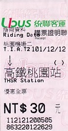 Communication of the city: Táoyuán [桃園] (<i>Tajwan</i>) - ticket abverse