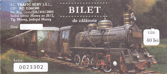 Communication of the city: Târgu Mureș (Rumunia) - ticket abverse. niezidentyfikowany