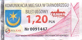 Communication of the city: Tarnobrzeg (Polska) - ticket abverse. <IMG SRC=img_upload/_0wymiana2.png>