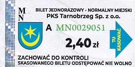 Communication of the city: Tarnobrzeg (Polska) - ticket abverse. <IMG SRC=img_upload/_0wymiana2.png>