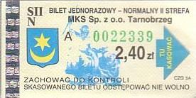 Communication of the city: Tarnobrzeg (Polska) - ticket abverse