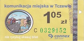Communication of the city: Tczew (Polska) - ticket abverse