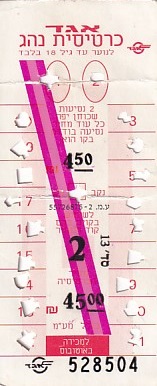 Communication of the city: Tel Aviv-Yafo [תֵּל־אָבִיב-יָפוֹ] <font size=1 color=#E4E4E4>x</font> (Izrael) - ticket abverse