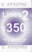 Communication of the city: Temuco (Chile) - ticket abverse