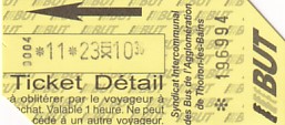 Communication of the city: Thonon-les-Bains (Francja) - ticket abverse. 