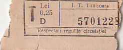 Communication of the city: Timişoara (Rumunia) - ticket abverse