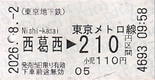 Communication of the city: Tōkyō [東京] (Japonia) - ticket abverse. 