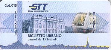 Communication of the city: Torino (Włochy) - ticket abverse