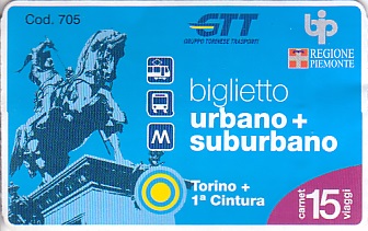 Communication of the city: Torino (Włochy) - ticket abverse