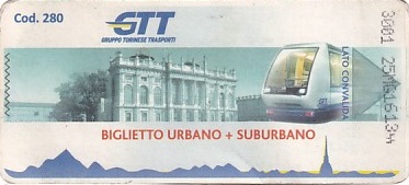 Communication of the city: Torino (Włochy) - ticket abverse