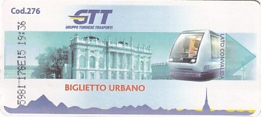 Communication of the city: Torino (Włochy) - ticket abverse
