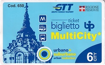 Communication of the city: Torino (Włochy) - ticket abverse