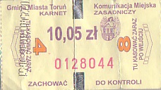 Communication of the city: Toruń (Polska) - ticket abverse. <IMG SRC=img_upload/_0karnetkk.png alt="kupon kontrolny karnetu">