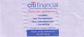 Communication of the city: Toruń (Polska) - ticket reverse