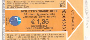 Communication of the city: Trieste (Włochy) - ticket abverse. 