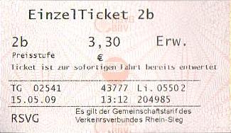 Communication of the city: Troisdorf (Niemcy) - ticket abverse. 