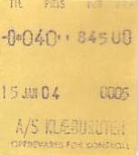 Communication of the city: Trondheim (Norwegia) - ticket abverse. 