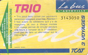 Communication of the city: Troyes (Francja) - ticket abverse. 