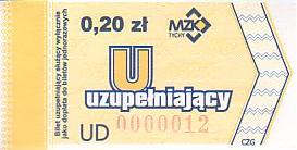 Communication of the city: Tychy (Polska) - ticket abverse. bardzo niski numer seryjny 