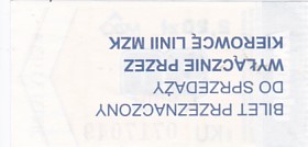 Communication of the city: Tychy (Polska) - ticket reverse