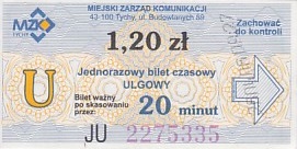 Communication of the city: Tychy (Polska) - ticket abverse