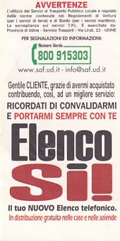 Communication of the city: Udine (Włochy) - ticket reverse