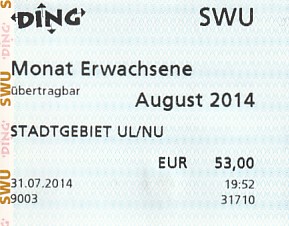 Communication of the city: Ulm (Niemcy) - ticket abverse. miesięczny <IMG SRC=img_upload/_0wymiana2.png>