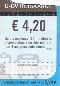 Communication of the city: Utrecht (Holandia) - ticket abverse. 