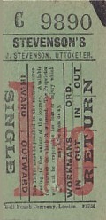 Communication of the city: Uttoxeter (Wielka Brytania) - ticket abverse
