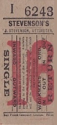 Communication of the city: Uttoxeter (Wielka Brytania) - ticket abverse