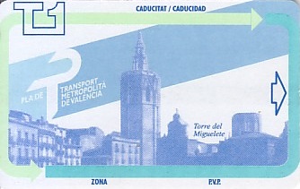 Communication of the city: Valencia (Hiszpania) - ticket abverse