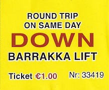 Communication of the city: Valletta (Malta) - ticket abverse. Bilet na windę miejską <i>Barrakka Lift</i> w Valletcie
zintegrowaną z maltańskim systemem transportowym
w niektórych taryfach biletowych.
<IMG SRC=img_upload/_0ekstrymiana2.png>