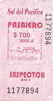 Communication of the city: Valparaíso (Chile) - ticket abverse
