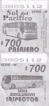 Communication of the city: Valparaíso (Chile) - ticket abverse. 