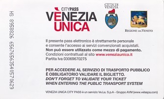 Communication of the city: Venezia (Włochy) - ticket abverse. <IMG SRC=img_upload/_chip2.png alt="tekturowa karta elektroniczna"> <IMG SRC=img_upload/_0wymiana2.png>