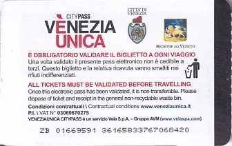 Communication of the city: Venezia (Włochy) - ticket reverse