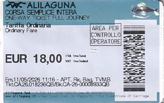 Communication of the city: Venezia (Włochy) - ticket abverse. prom miejski
<IMG SRC=img_upload/_0wymiana2.png>