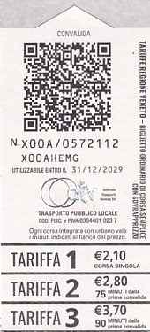 Communication of the city: Verona (Włochy) - ticket abverse. <IMG SRC=img_upload/_0wymiana2.png>