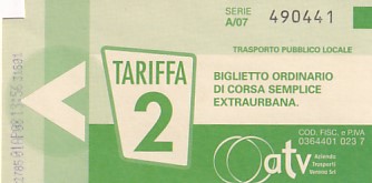Communication of the city: Verona (Włochy) - ticket abverse. 
