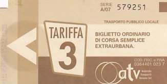 Communication of the city: Verona (Włochy) - ticket abverse