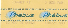 Communication of the city: Versailles (Francja) - ticket abverse. 