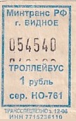 Communication of the city: Vidnoe [Видное] (Rosja) - ticket abverse