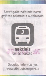 Communication of the city: Vilnius (Litwa) - ticket reverse
