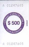 Communication of the city: Villa Alemana (Chile) - ticket abverse