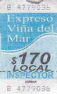 Communication of the city: Viña del Mar (Chile) - ticket abverse