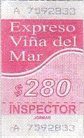 Communication of the city: Viña del Mar (Chile) - ticket abverse. 