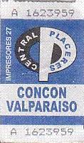 Communication of the city: Valparaíso (Chile) - ticket abverse. bilet na linie z Valparaiso do Concón